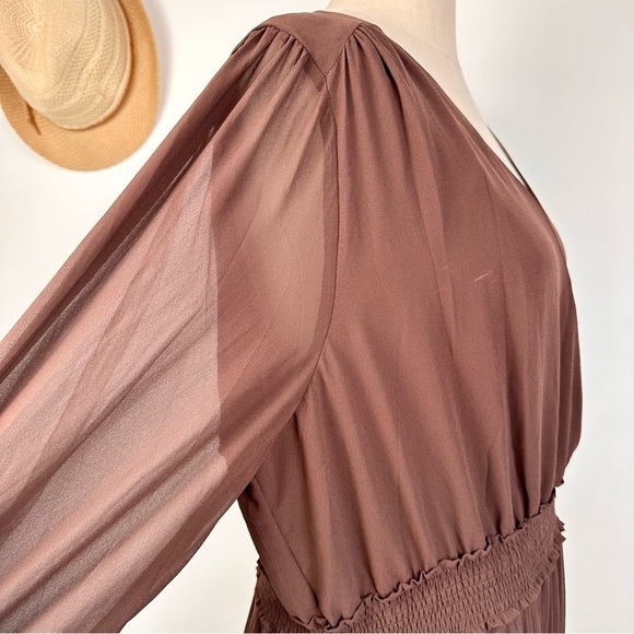 Ever New Women’s Leighton Curve Pleated Midi Dress Size  16 Chocolate Brown NWT - Picture 5 of 13